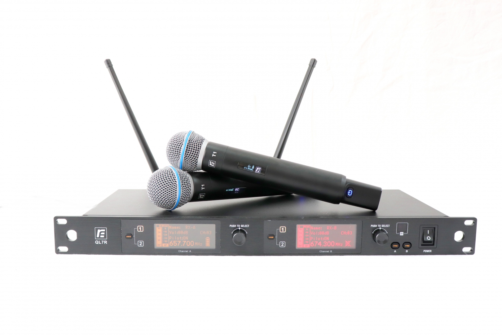 RFIntell QL7R/T1-A 651,800-683,400 МГц 2-канальная радиосистема с 2-мя ручными микрофонами в Учалах